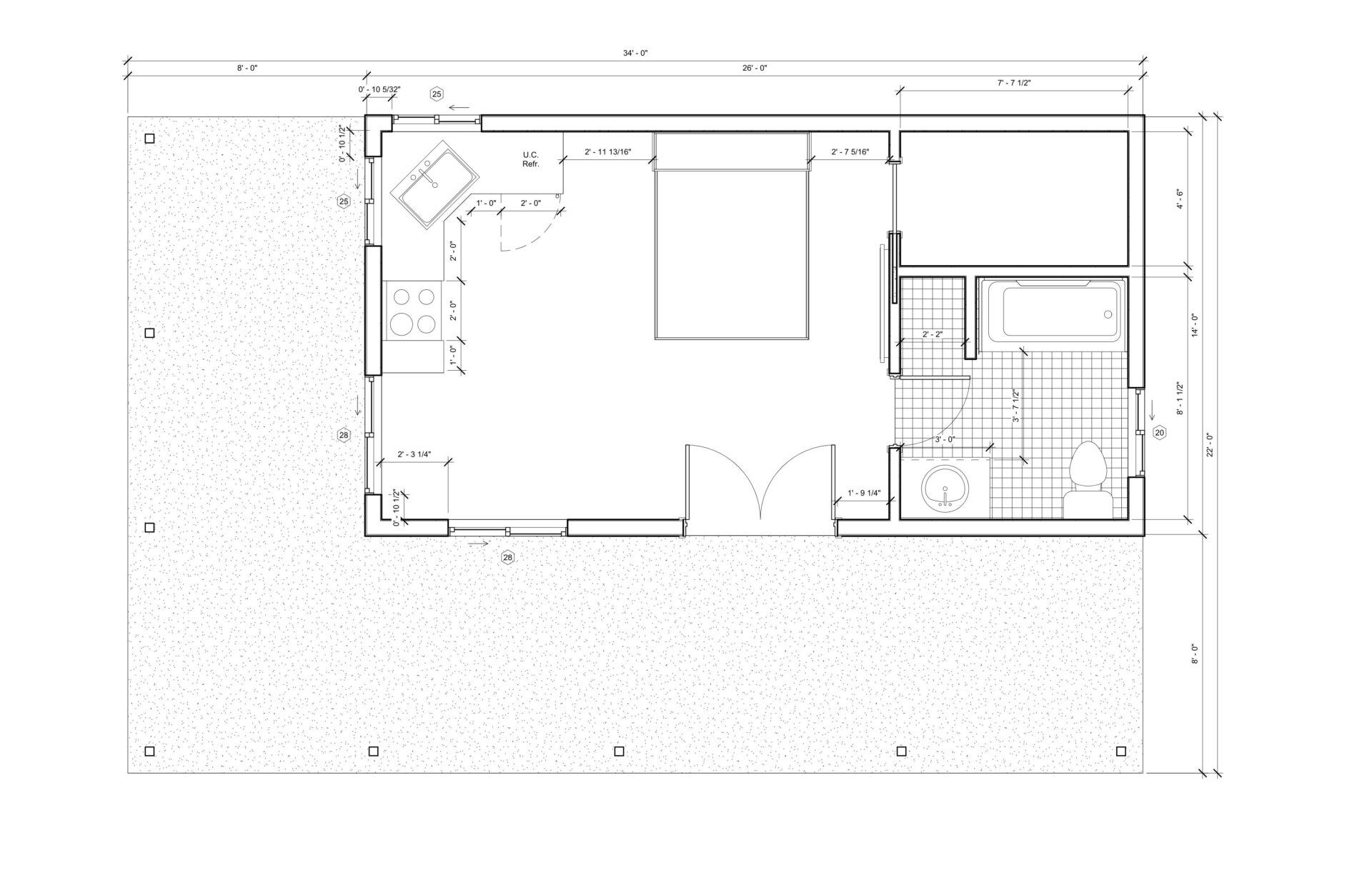 Floor Plan for Detached ADU Project on Humboldt Street