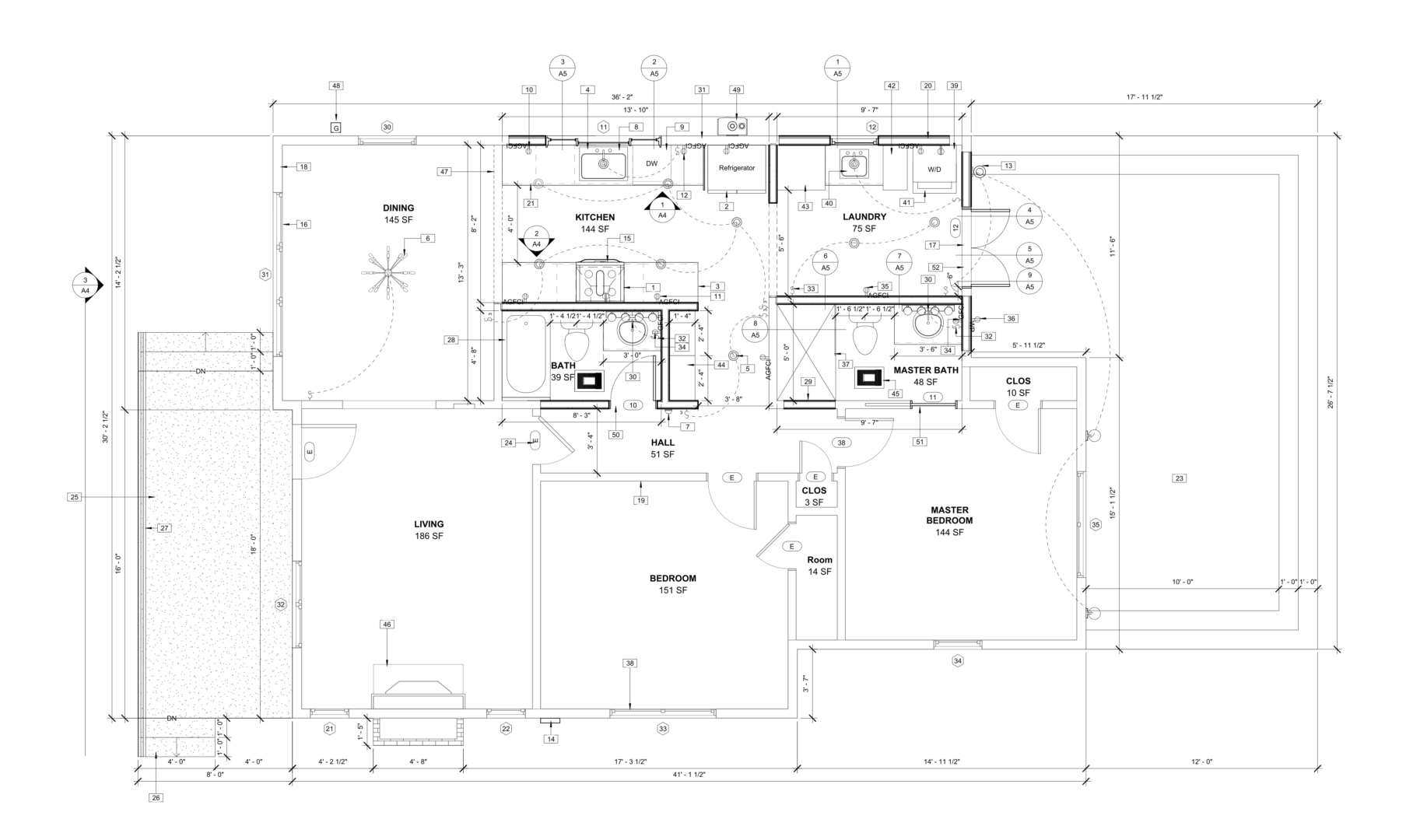 Floor Plan of Fifth Street Interior Remodeling