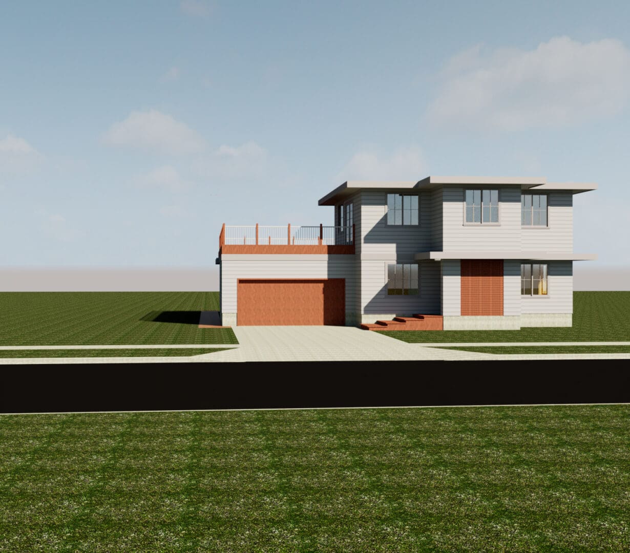 Artistic Representation of Front View of NorCal House
